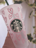 Starbucks heart print reusable cup