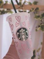 Starbucks heart print reusable cup